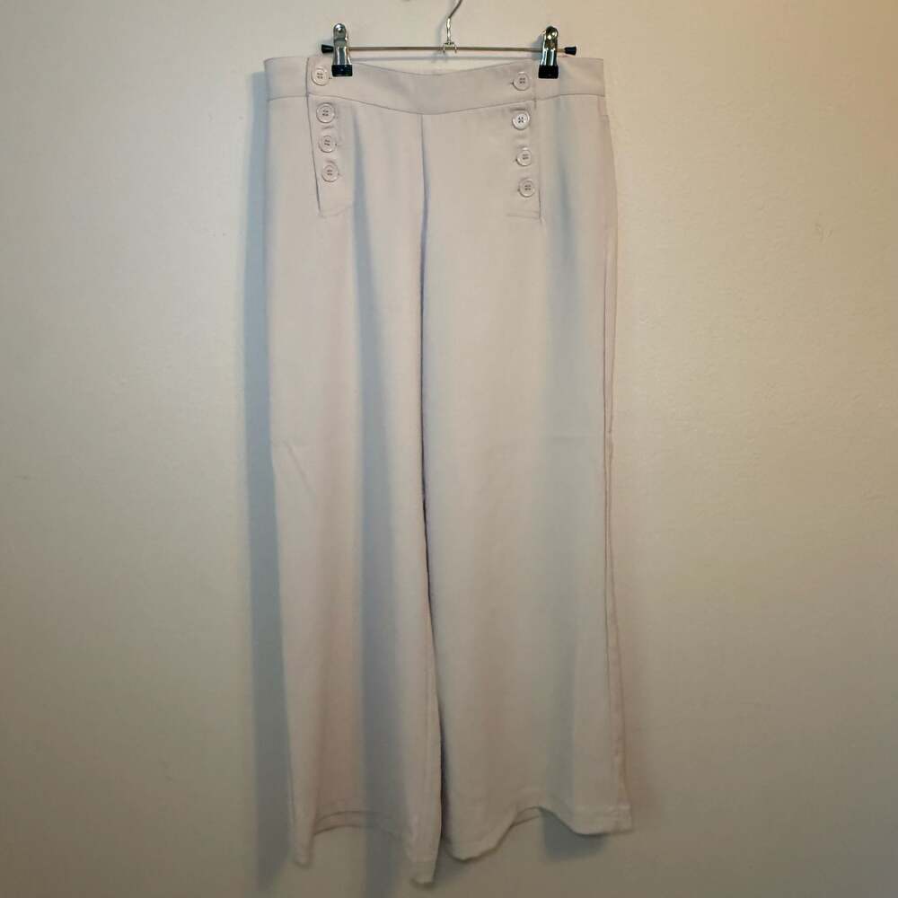 Max Studio Paper Color Button-Front Wide Leg Pants